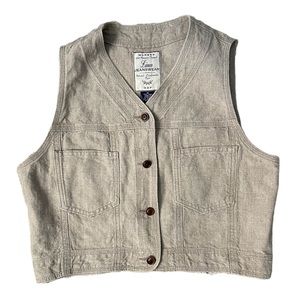 100% Linen Jeans Wear Vest